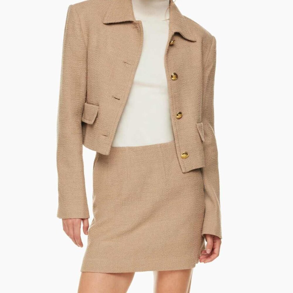 NWT Wilfred KINSLEY SKIRT, Size 2 | GOLD CAMEL | Aritzia